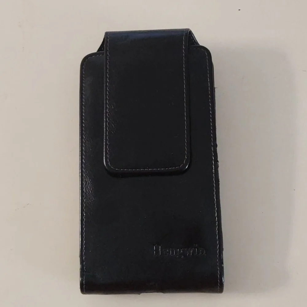 Hengwin Black Leather Vertical Cell Phone Holster